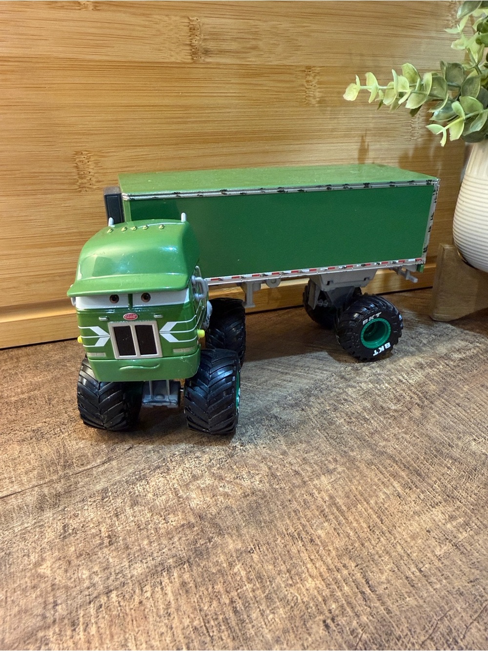 Green Monster Truck Toy Trailer - Kids Cars & Vehicles